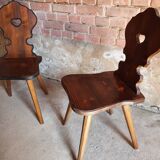 Pair of Alsatian brutalist chairs.