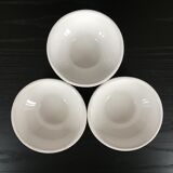 Set of 3 white slip bowls