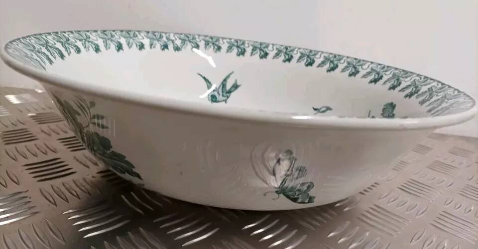 Old large salad bowl Moulin Des Loups & Hamage Orchidée