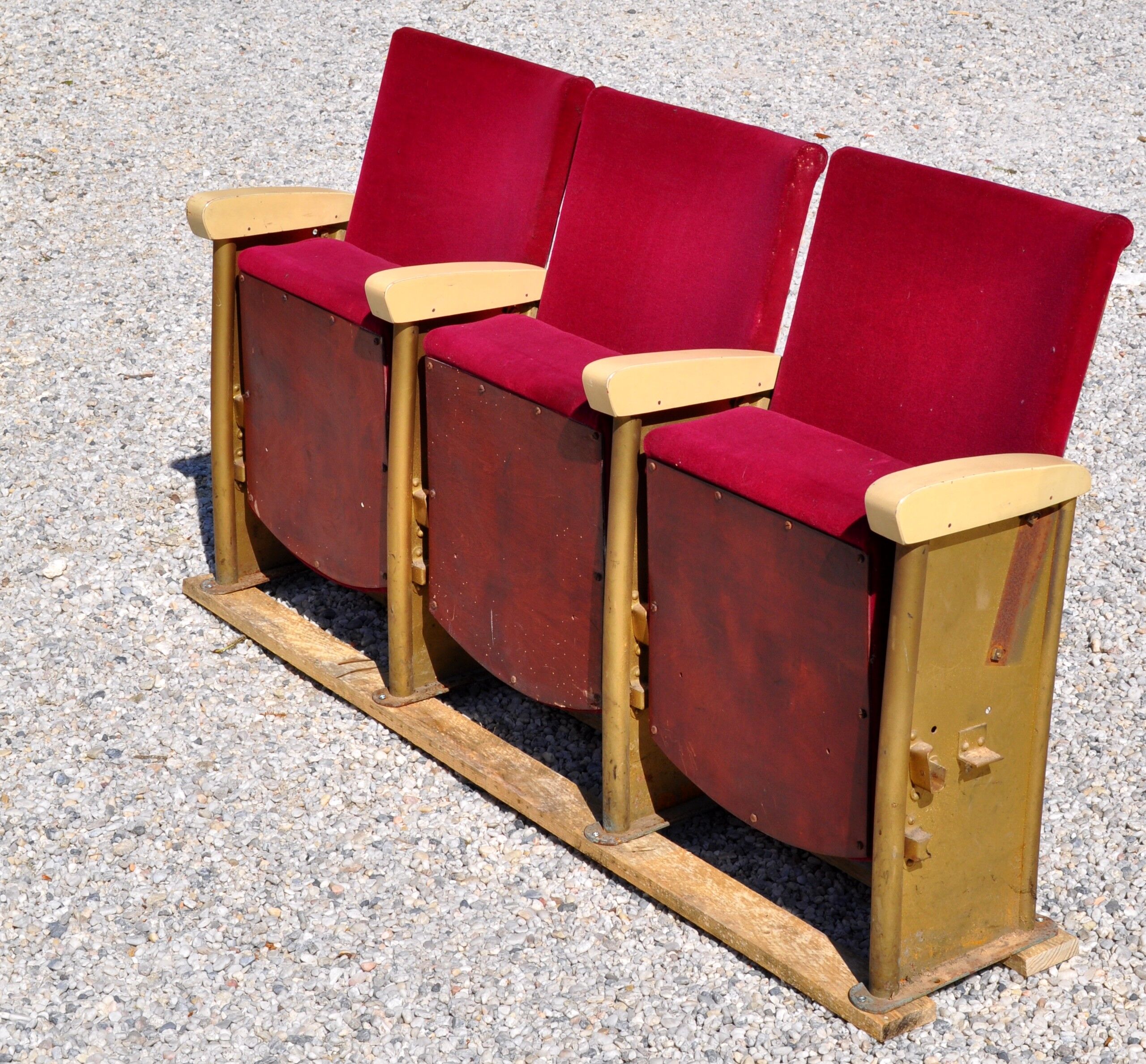 Vintage cinema bench 3 seats