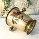 Rare French Art Nouveau Cloisonne Brass Champagne Cooler with Orchid E