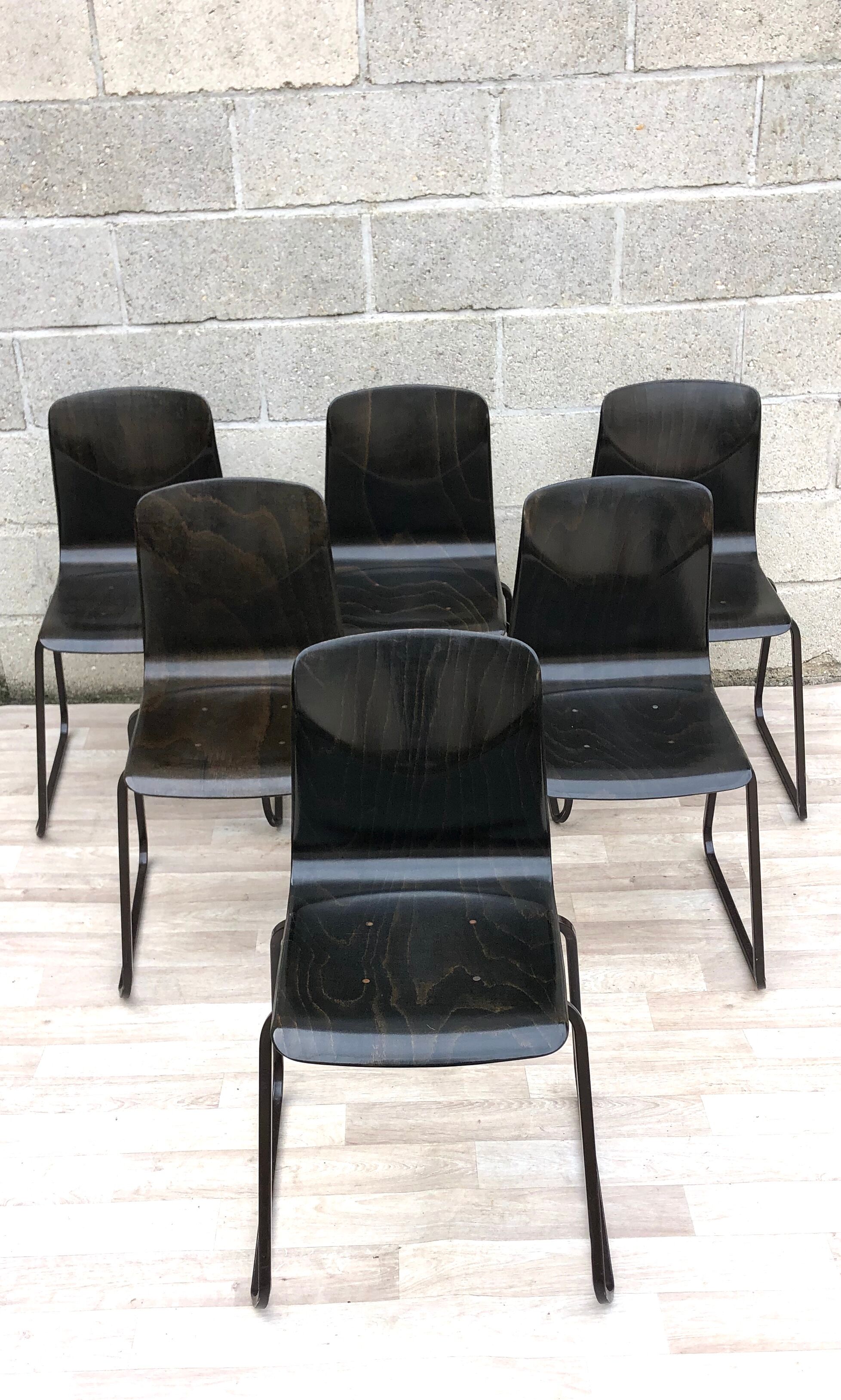 Lot of 6 vintage Galvanitas S23 chairs