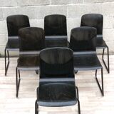 Lot of 6 vintage Galvanitas S23 chairs