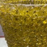 Olive Green Murano Glass Flower Light Pendants Set of 2