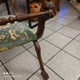 Dagobert curule armchair in walnut