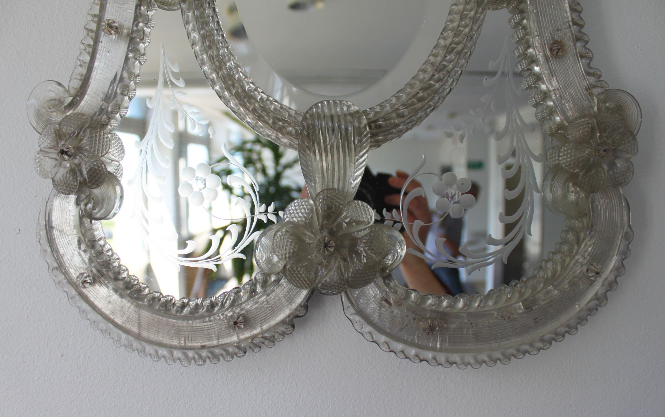 Venetian Murano glass mirror, Italy, 50s