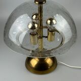 60s 70s table lamp by Doria Leuchten Germany glass brass Space Age