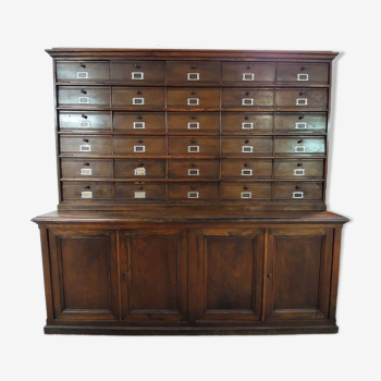 Oak professional furniture with 30 flap compartments - Timekeeper - Notary - Apothecary - 1930s