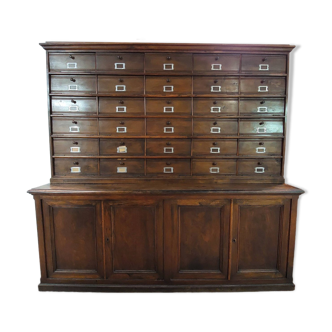 Oak professional furniture with 30 flap compartments - Timekeeper - Notary - Apothecary - 1930s