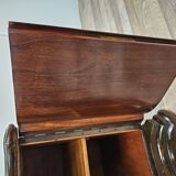 Console Art Déco en noyer des années 1940