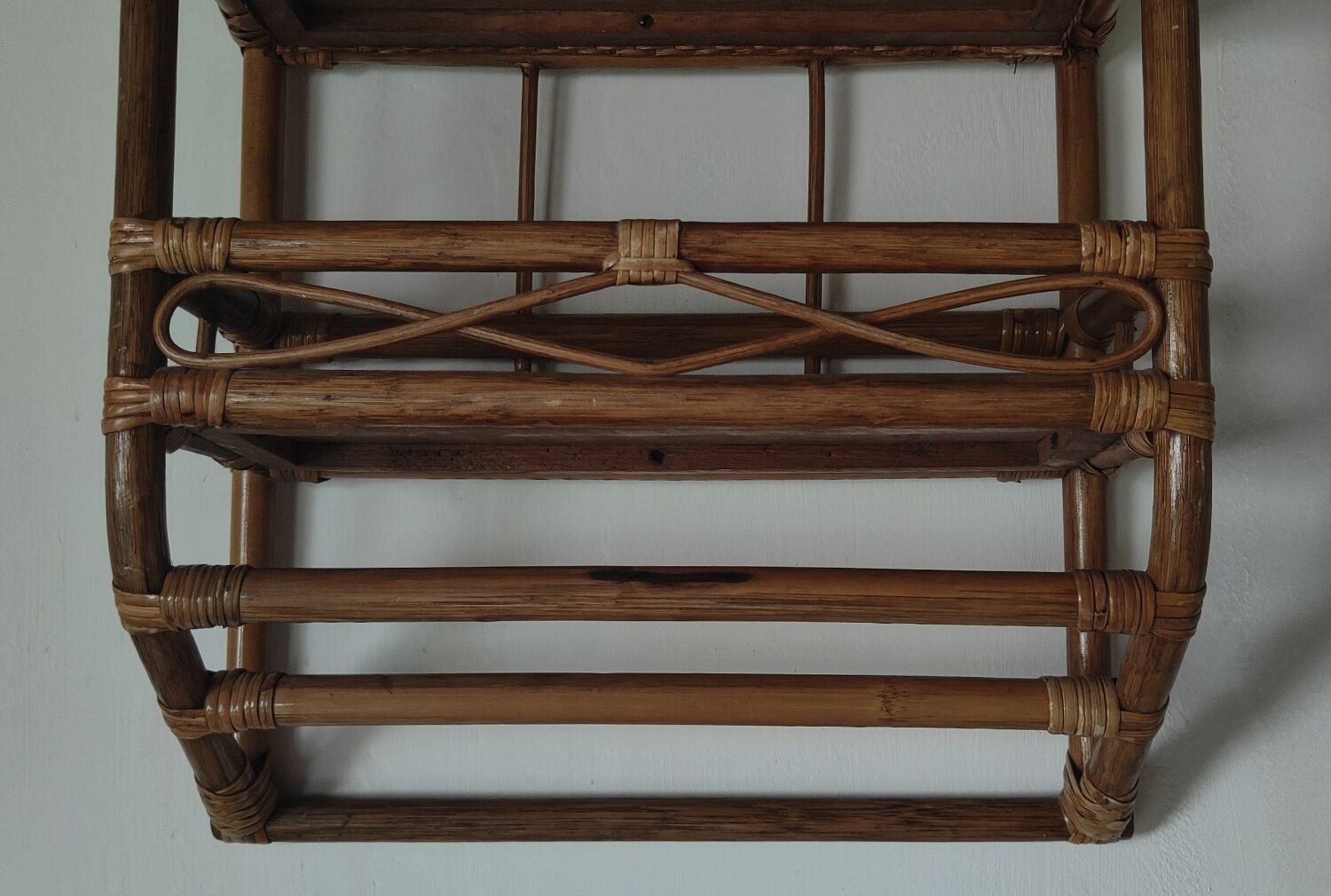 Vintage rattan shelf
