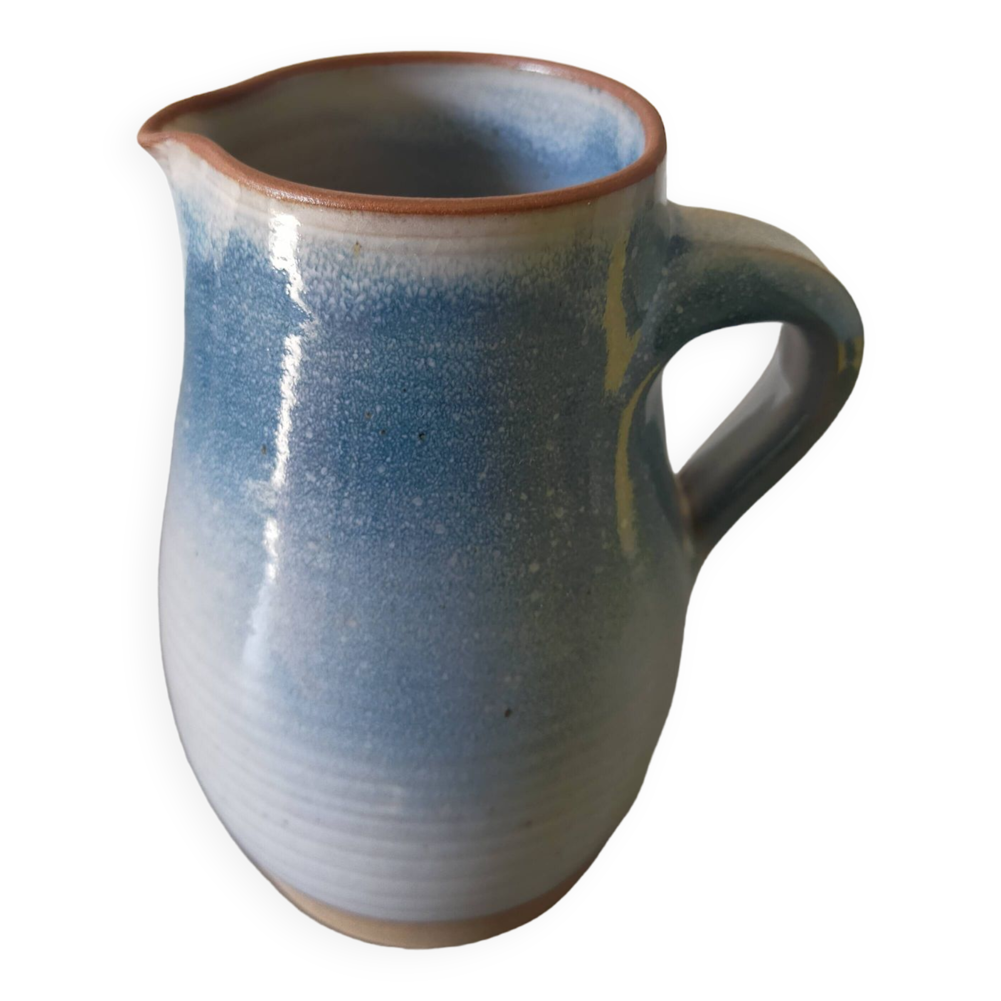 pichet en grès Roger Jacques émaillé bleu