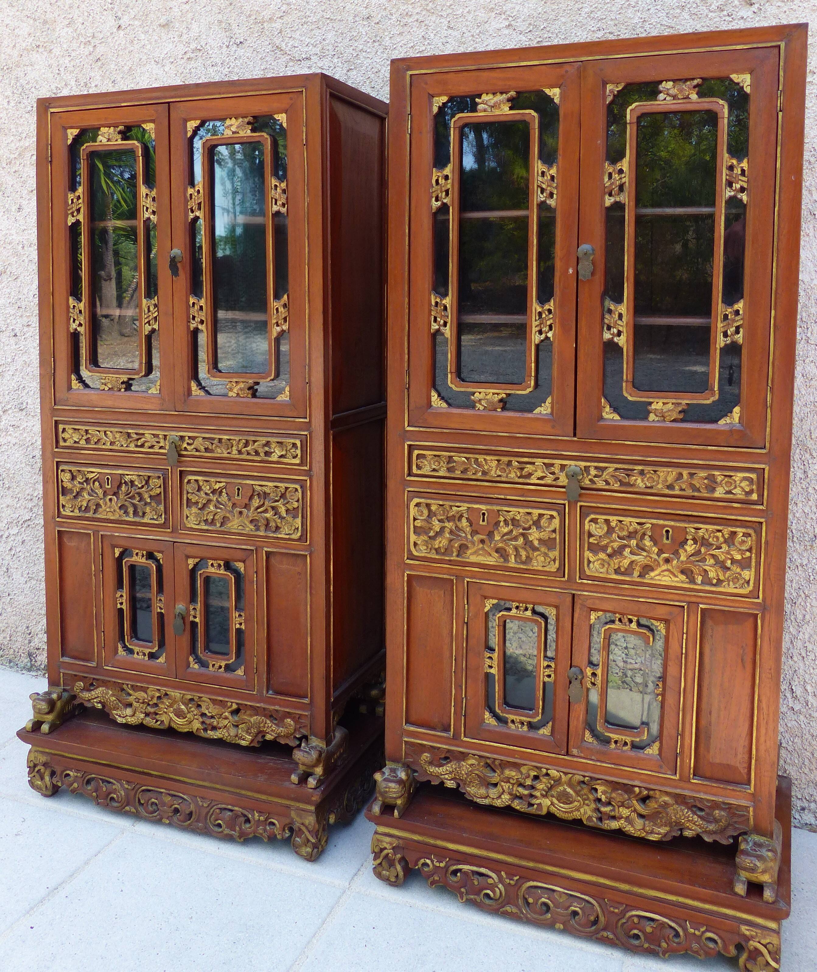 Pair of small peranakan chinese cabinets – indonesia – jakarta