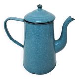 Mid-20th century speckled blue enameled sheet metal coffee maker