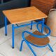 Blue desk and school chair set  design Jacques Hitier