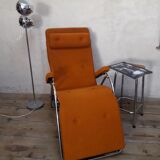 Deckchair Lama chrome vintage fabric