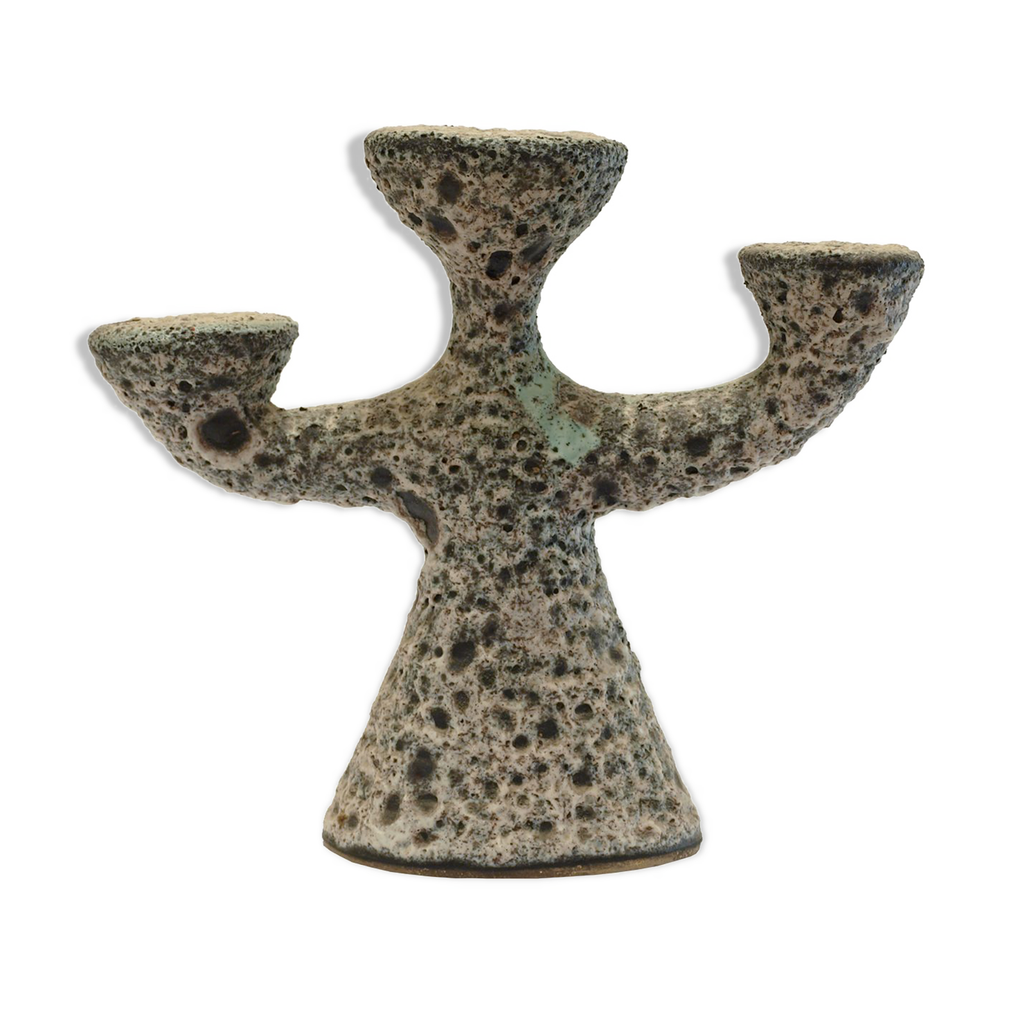 Dieulefit ceramic anthropomorphic candlestick or candlestick