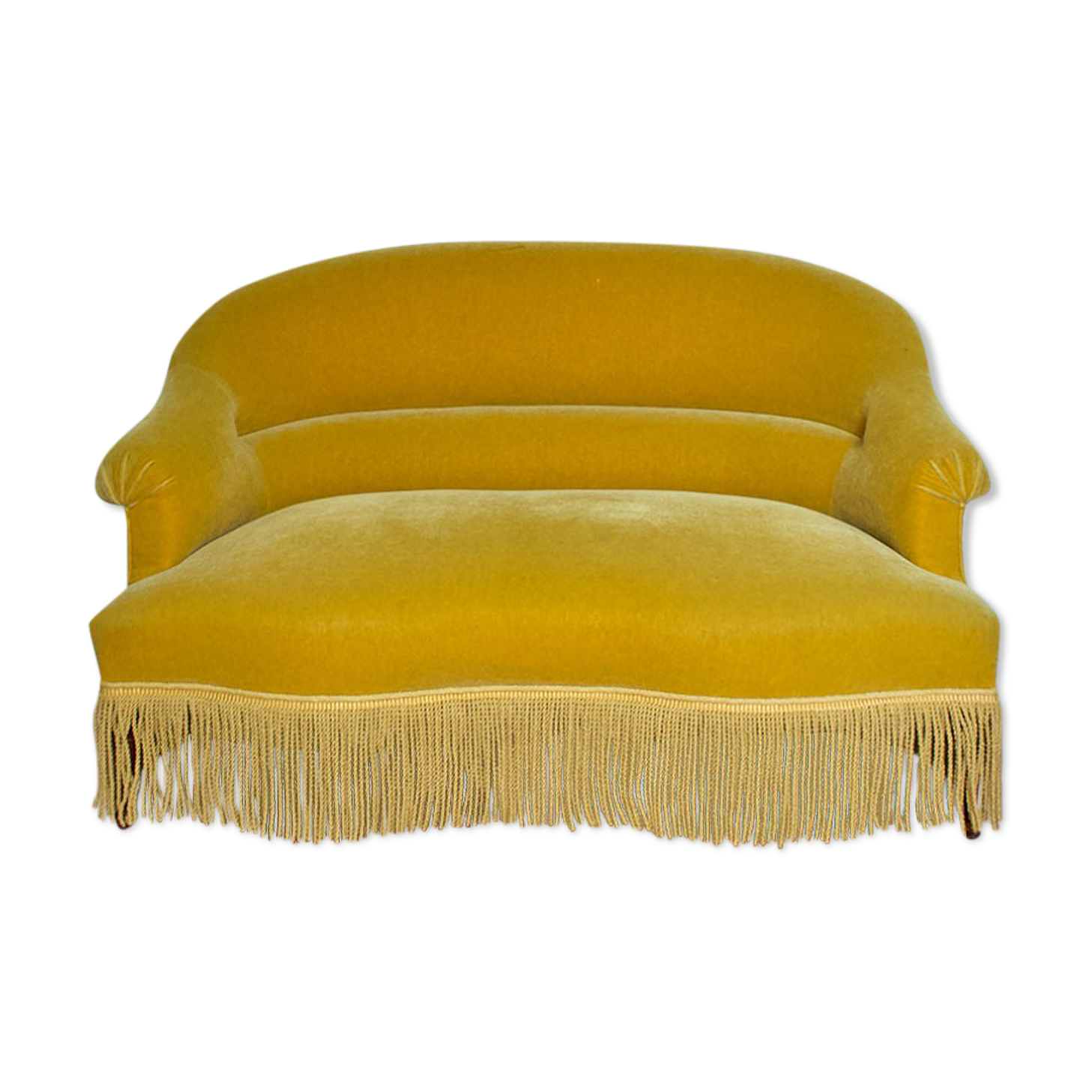 Mustard velvet toad bench