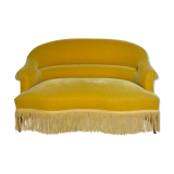 Mustard velvet toad bench