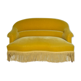 Mustard velvet toad bench