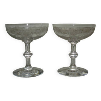 Saint louis talma 2 champagne cups - 10.8 cm