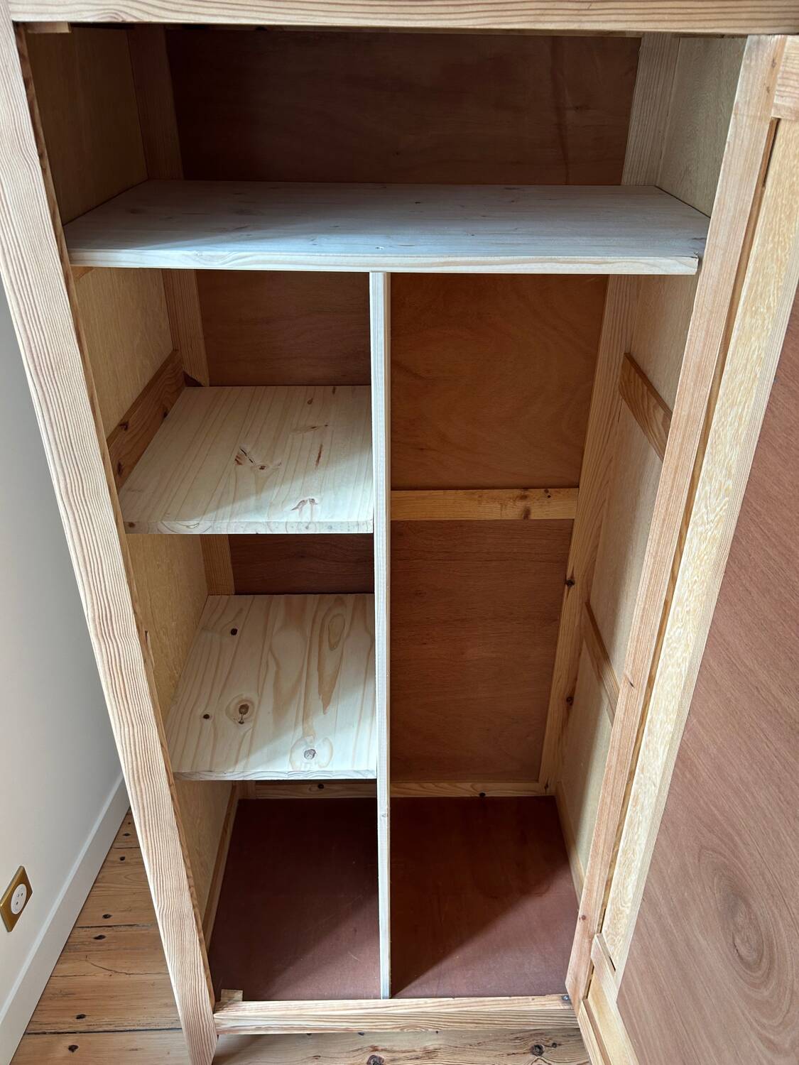 Vintage raw wood cabinet