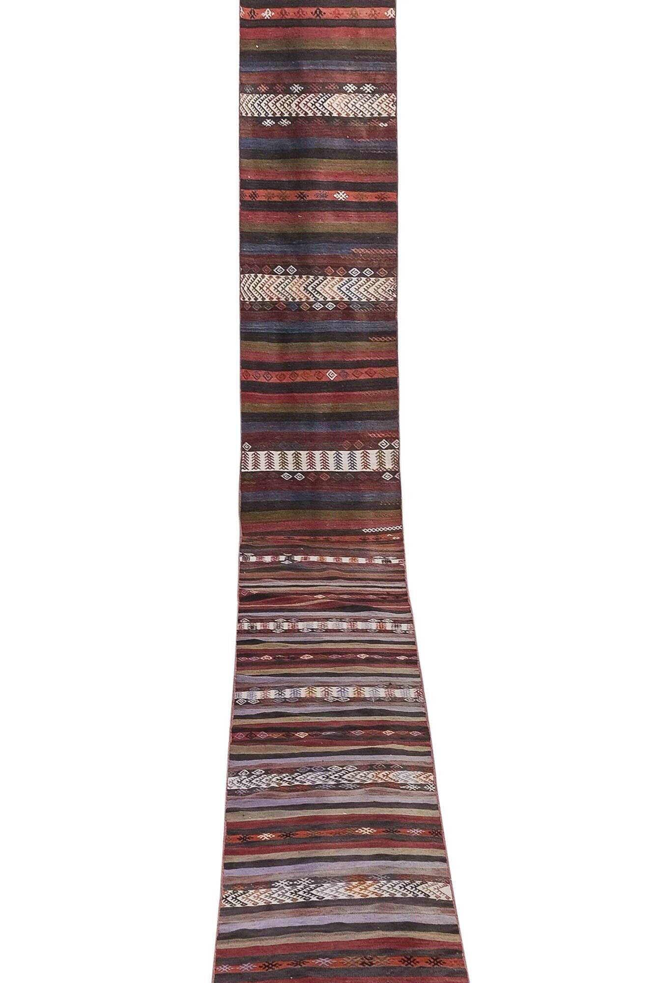 Vintage Turkish hallway rug 60x780 cm