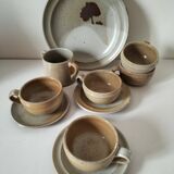 Ensemble à brunch vintage en grès du Marais, décor campagne