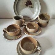 Vintage stoneware brunch set from the Marais region, country decor