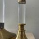 Duo of vintage brass and lucite candlesticks