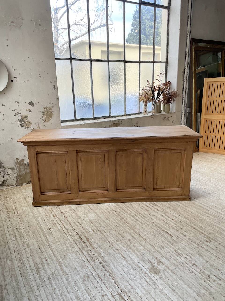 2m pine counter or central island with storage