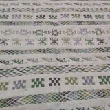 Handmade Berber white patterned white carpet