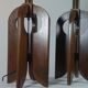 Very rare vintage pair of wooden table lamps by Temde