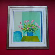 Bouquet of tulips, lithograph signed by Roger Mühl, printed by Mourlot, c. 1980-1990
