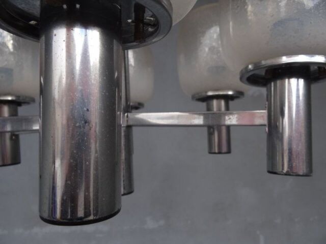 Luster chrome metal and blown glass 1970