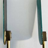 Pair of brass and marble bookends