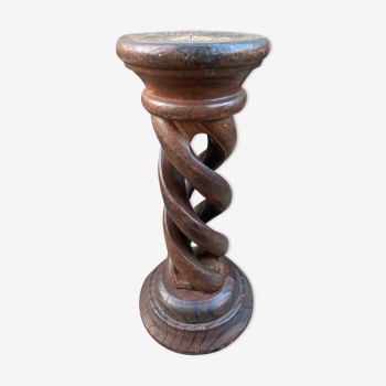 Turned wooden candle holder