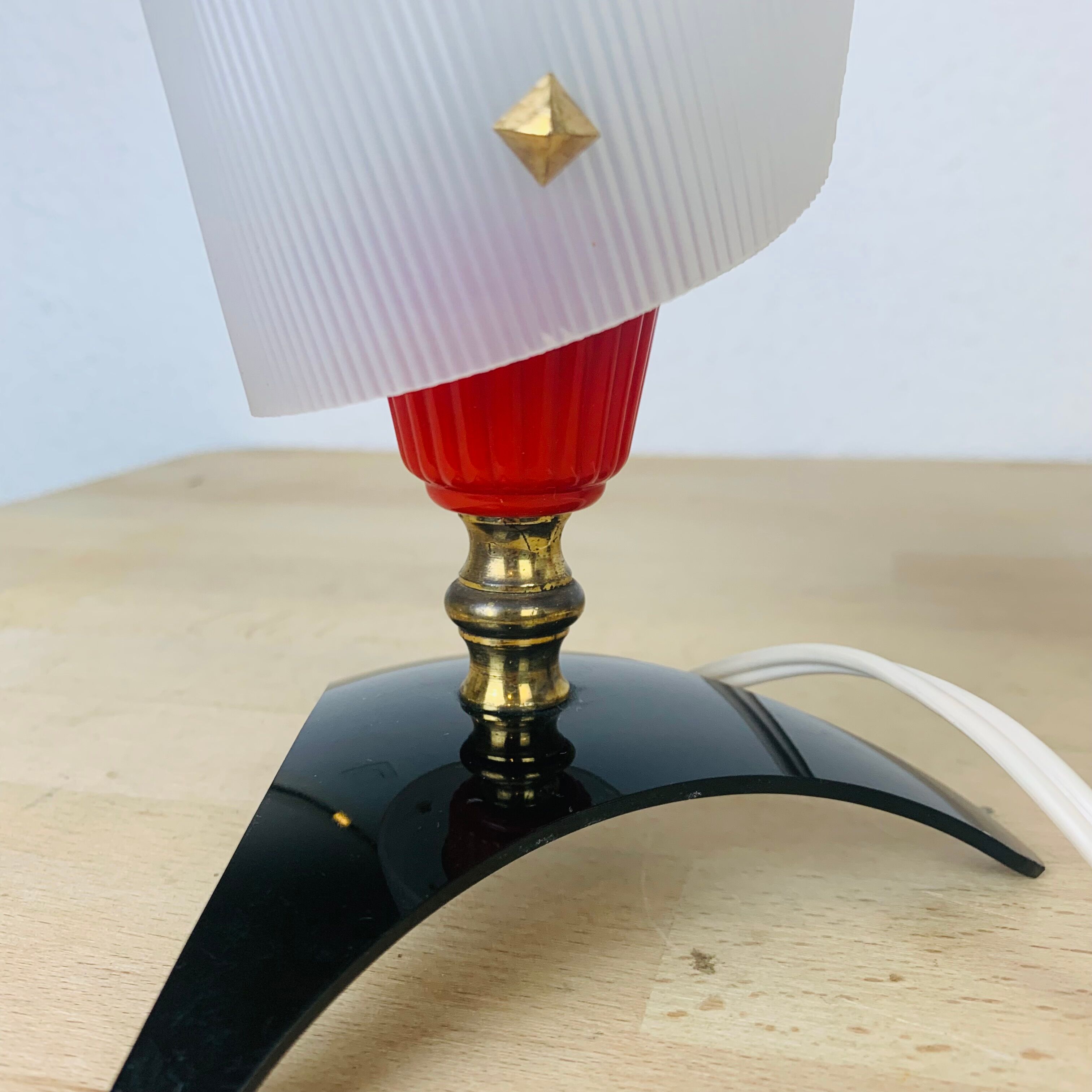 Pair of 50s bedside lamps plastic brass