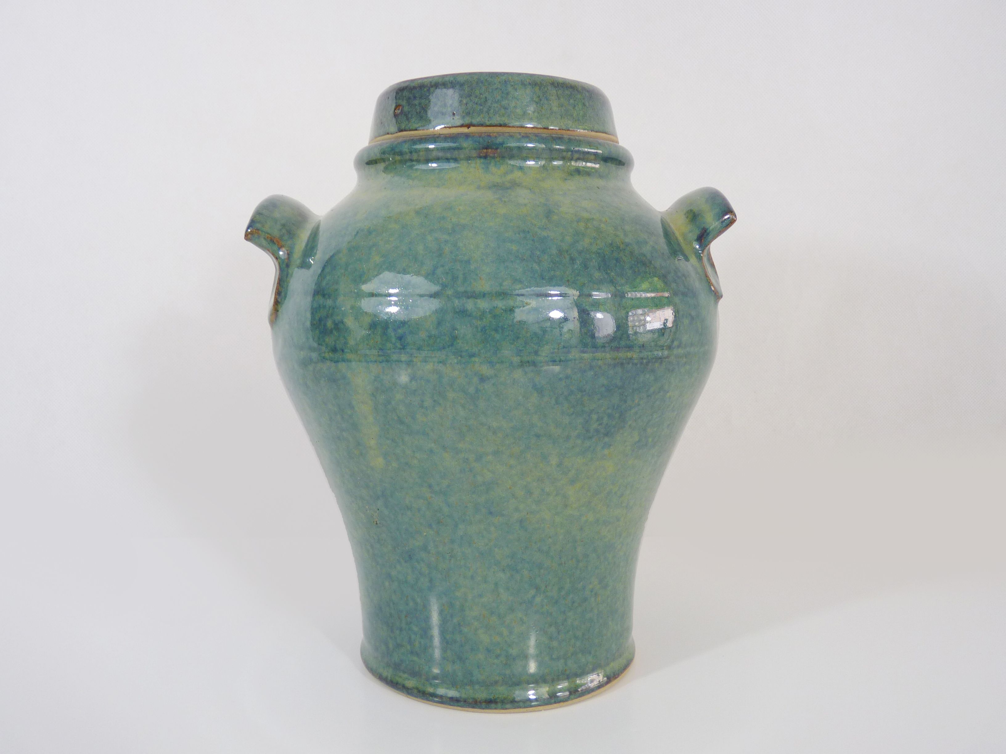 Vinaigrier in glazed sandstone, stamped f.normand