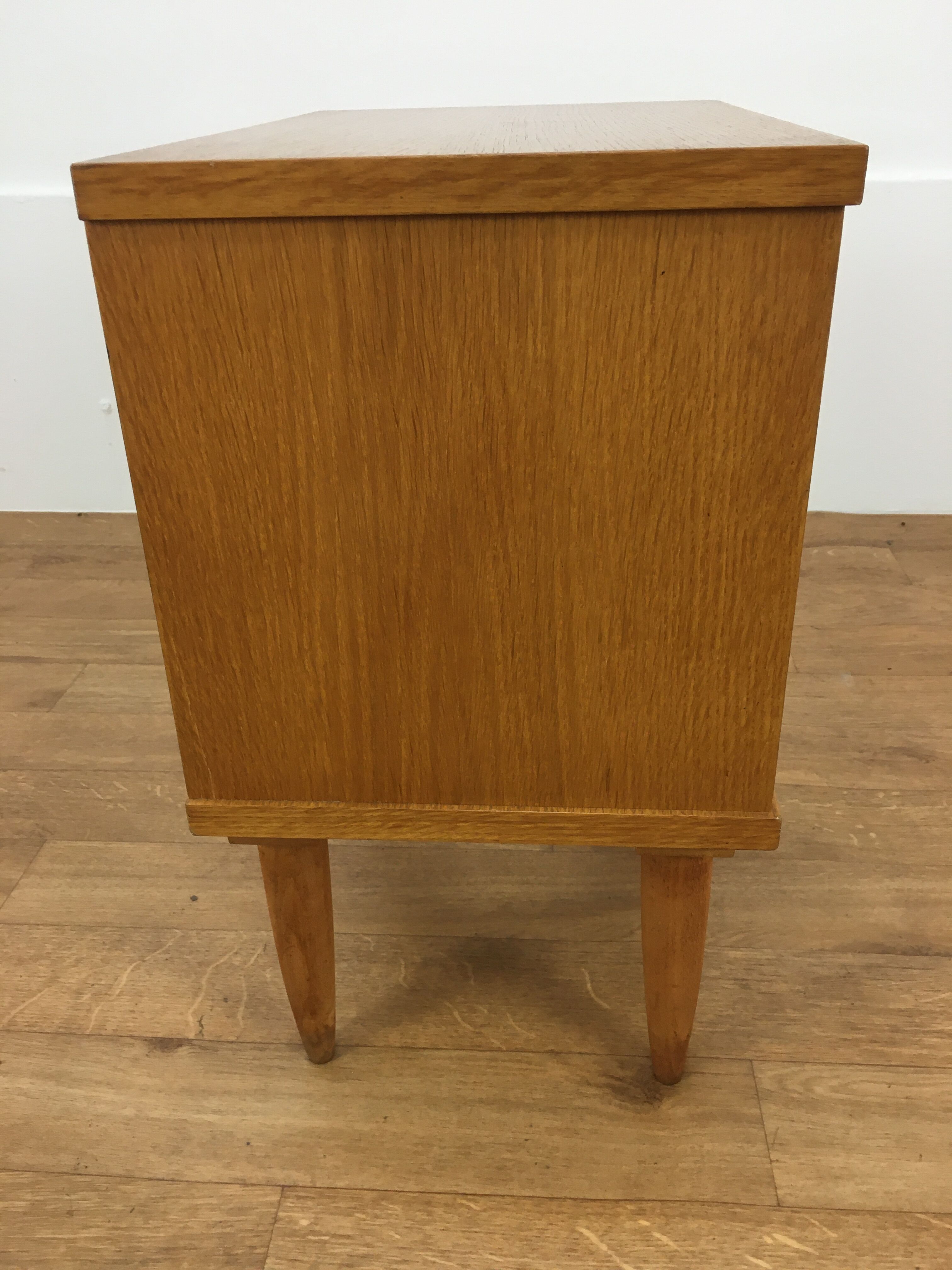 Scandinavian bedside vintage blond wood 1 drawer