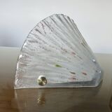 Murano glass wall light and brass cabochons 1970