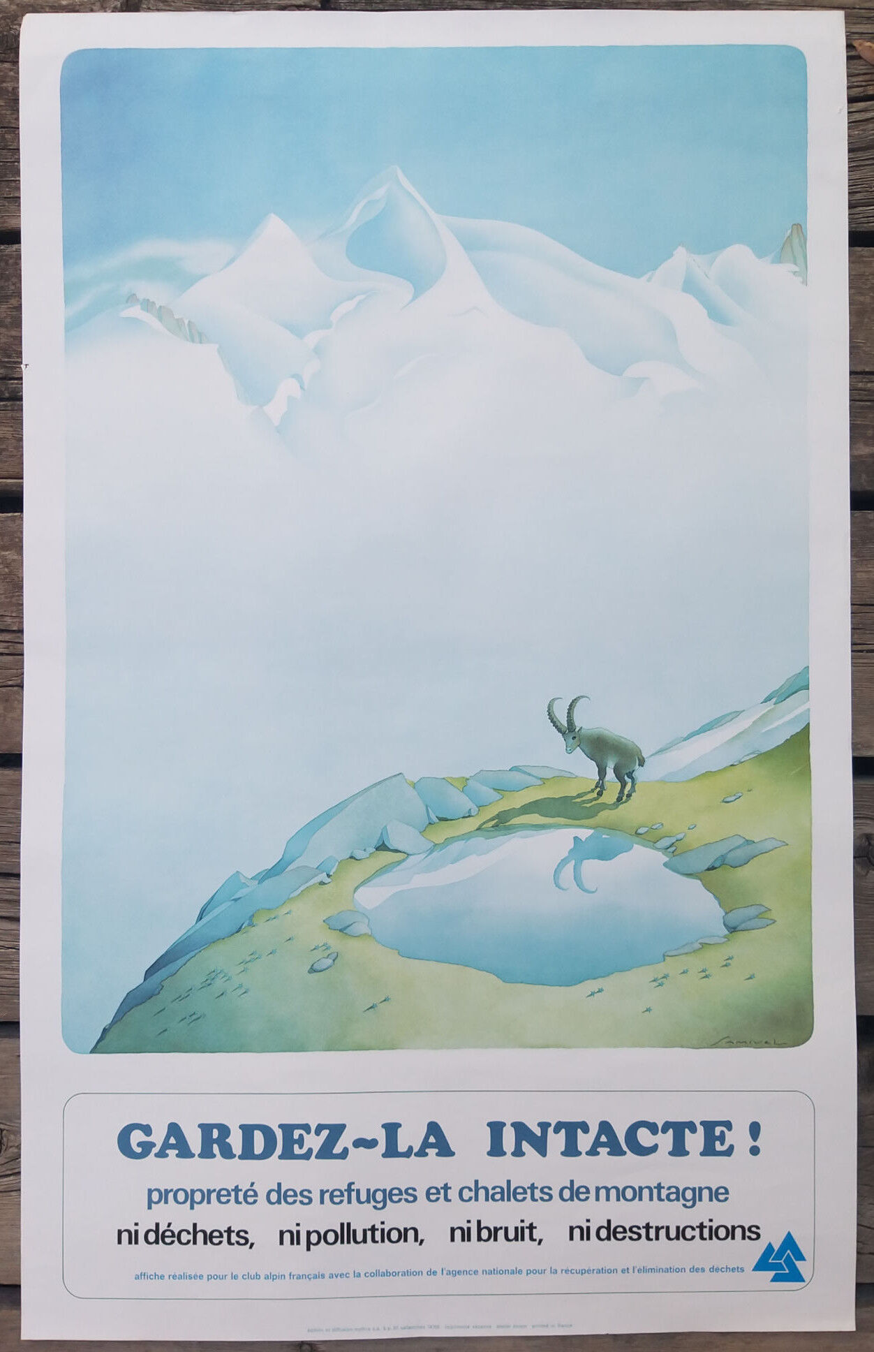Old/original poster by Samivel - Keep it intact! Cleanliness in the mountains, Alpine Club