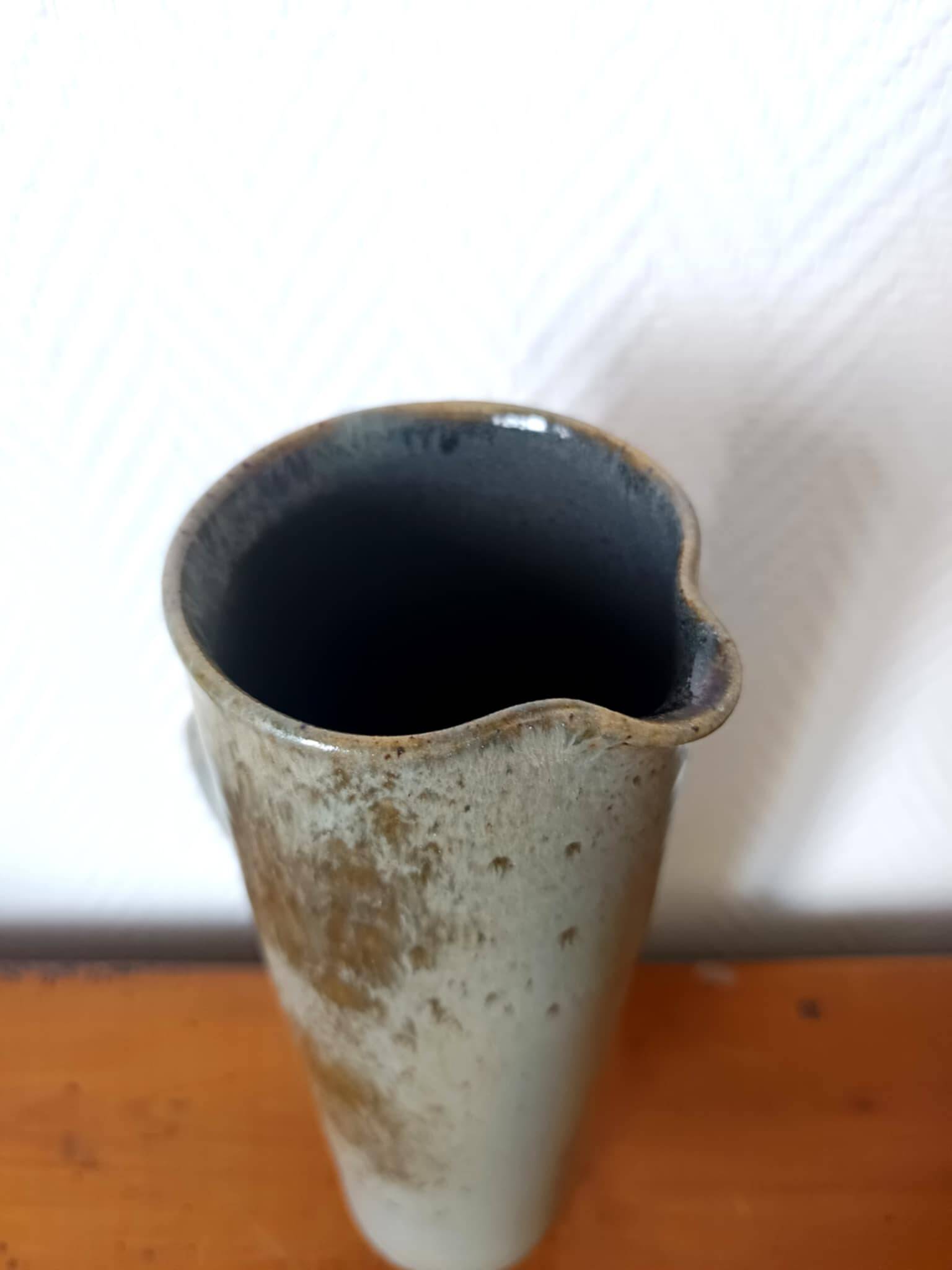 Vintage 1950s enamelled stoneware jug