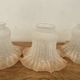 Lot 3 Tulipes jaune Ancienne en verre moulé dépoli art déco lustre, ab