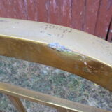 Old bed napoleon iii in gilded brass on wheels