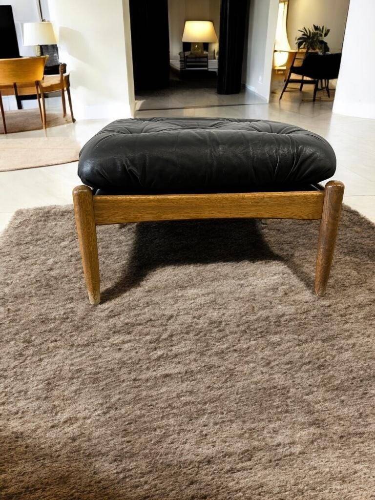 Eric Merthen Vintage Black Swedish Pouf / Footstool