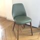 Chaise cuir couleur olive, année 50