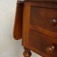 Bedside table with large flap top in burl walnut
