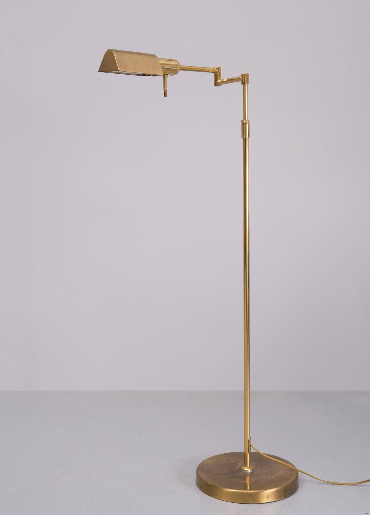Herda Brass swing arm floor lamp 1980s