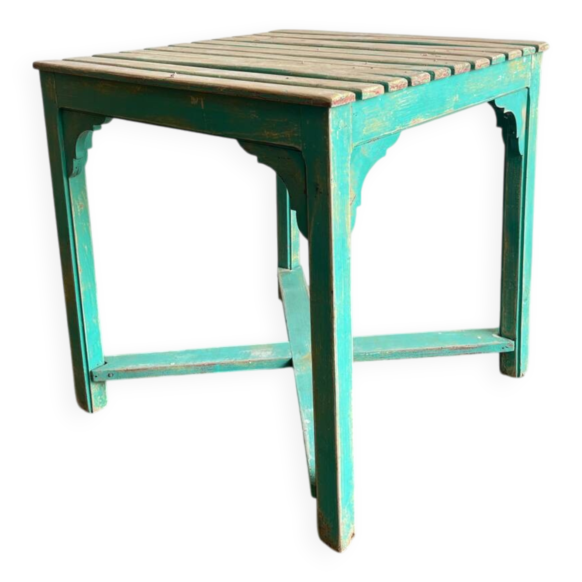 Table patine turquoise